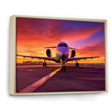 Airplane At Sunset I - Plane Canvas Wall Art