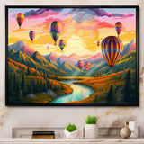 Hot Air Ballon Bold Scenery I - Hot Air Balloon Canvas Wall Art