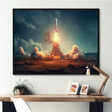 Vintage Spaceship Rocket I - Rocket Canvas Wall Art
