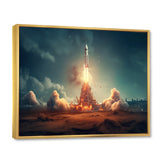 Vintage Spaceship Rocket I - Rocket Canvas Wall Art