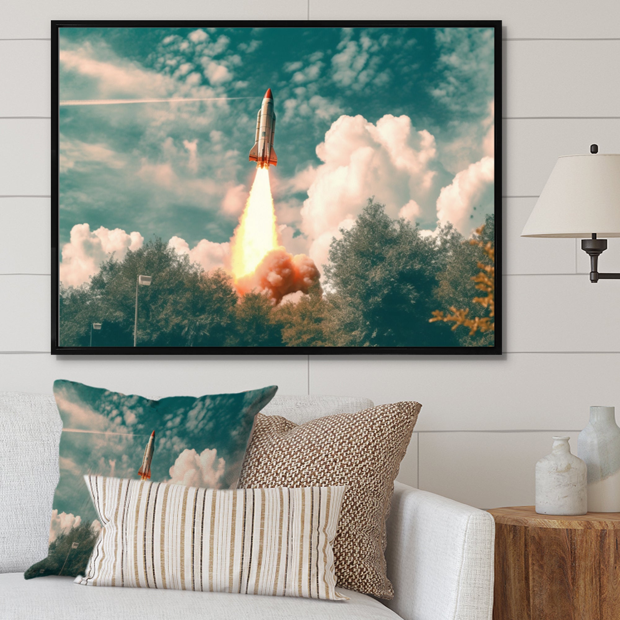 Spaceship Rocket In Florida I - Rocket Canvas Wall Art