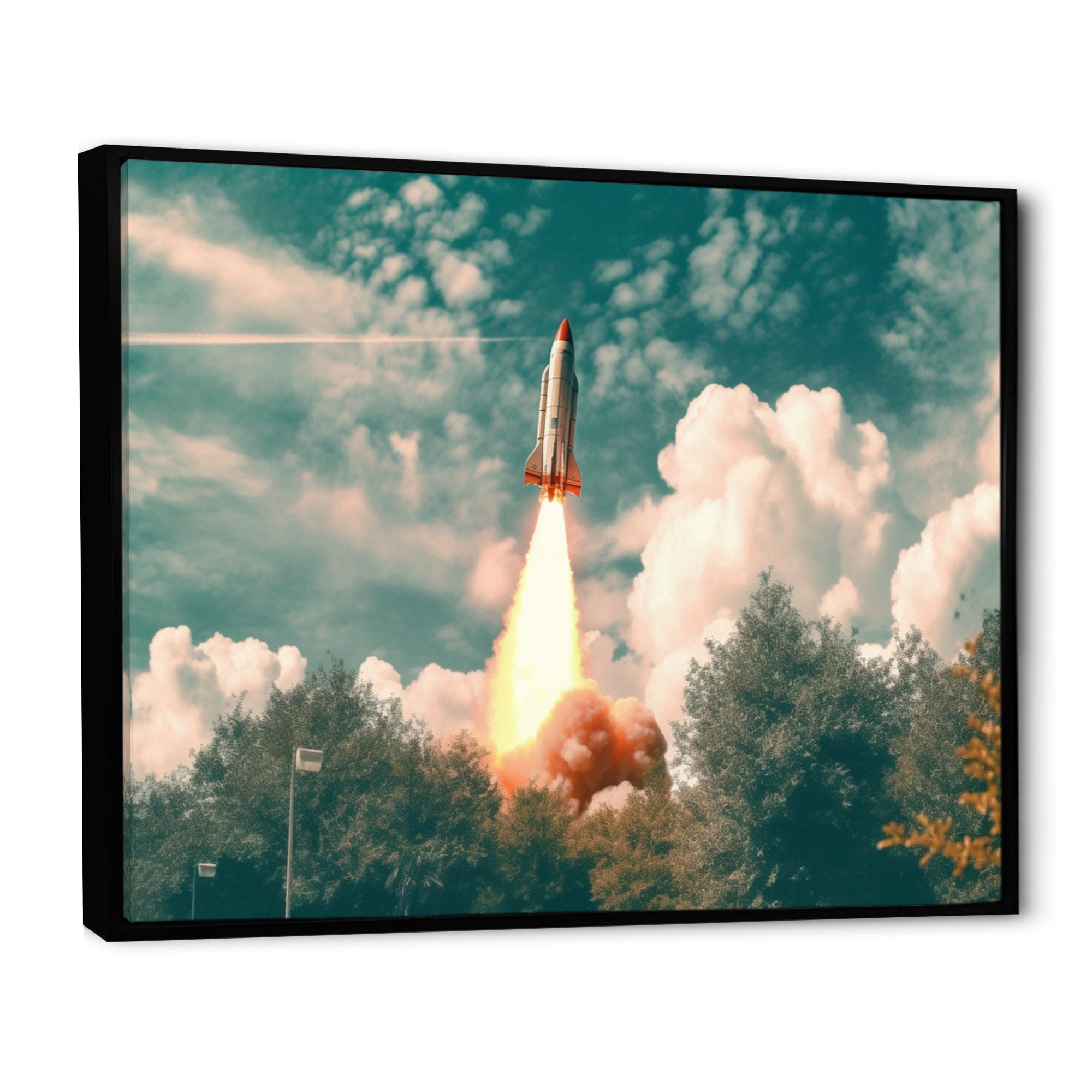 Spaceship Rocket In Florida I - Rocket Canvas Wall Art