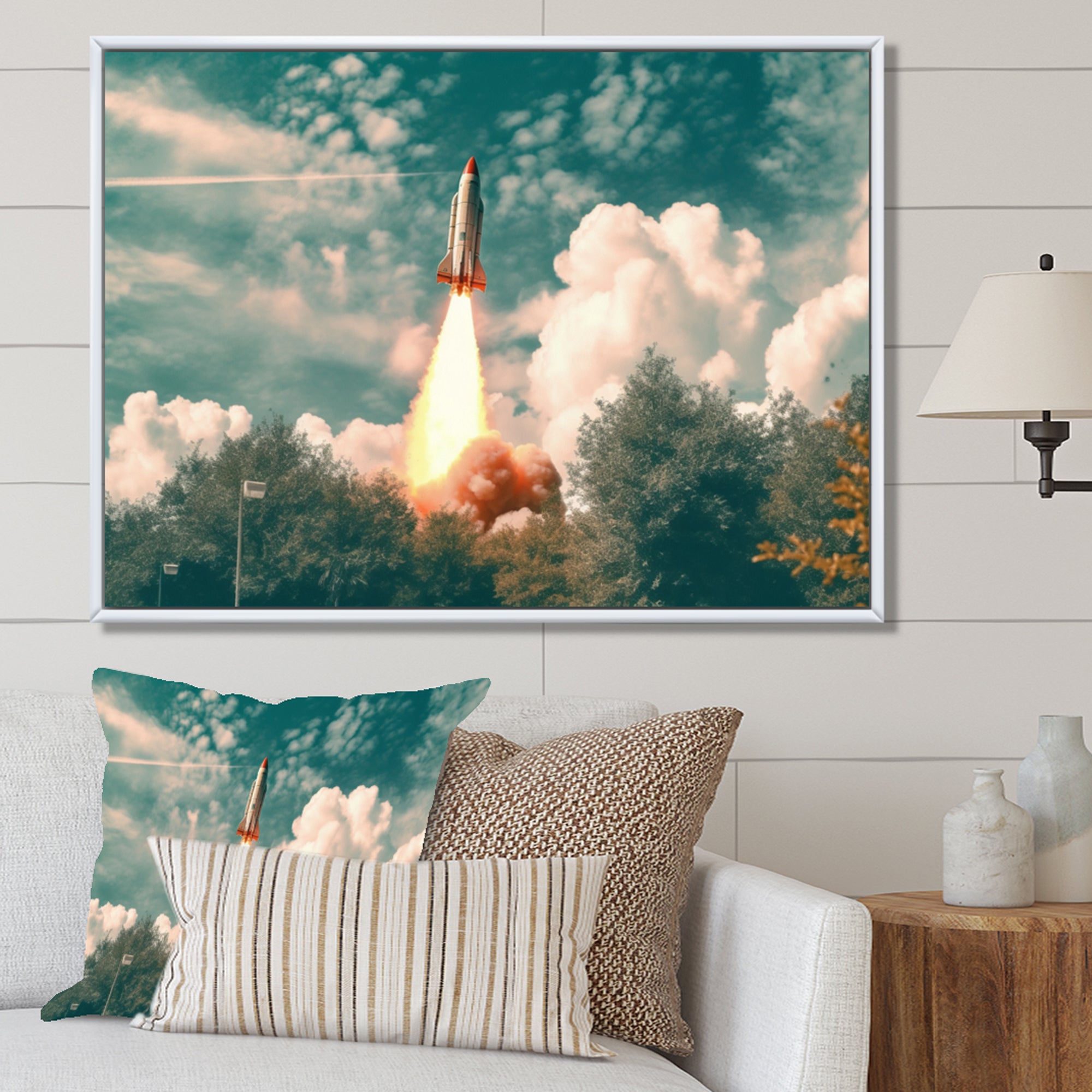 Spaceship Rocket In Florida I - Rocket Canvas Wall Art