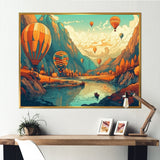High In The Sky Hot Air Ballon - Hot Air Balloon Canvas Wall Art