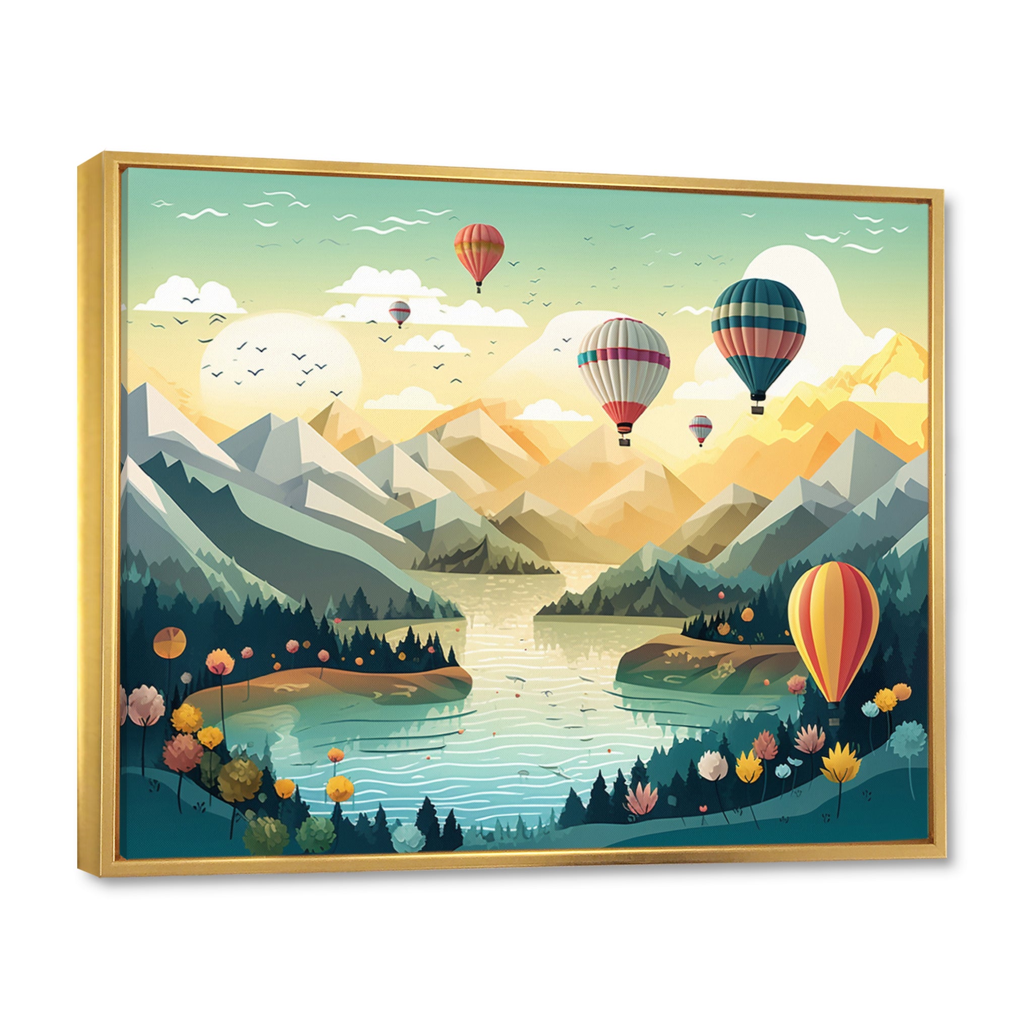 High In The Skies Hot Air Ballon - Hot Air Balloon Canvas Wall Art