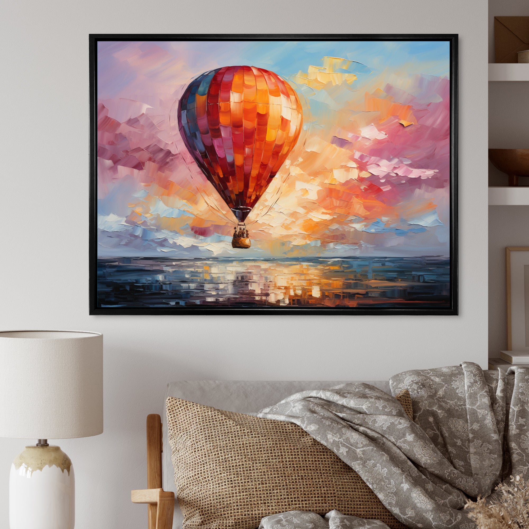 Colorful Air balloon Views I - Hot Air Balloon Canvas Wall Art