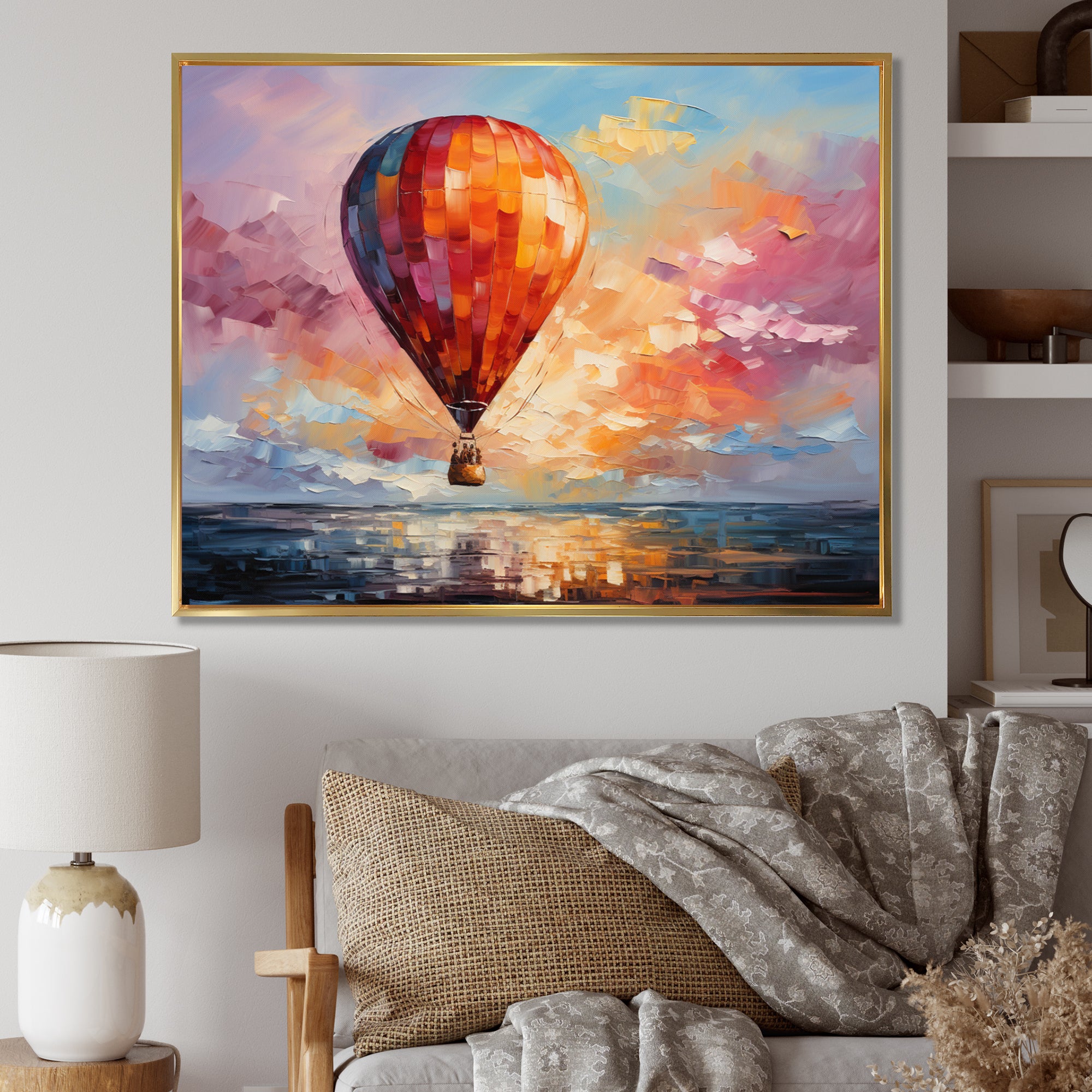 Colorful Air balloon Views I - Hot Air Balloon Canvas Wall Art