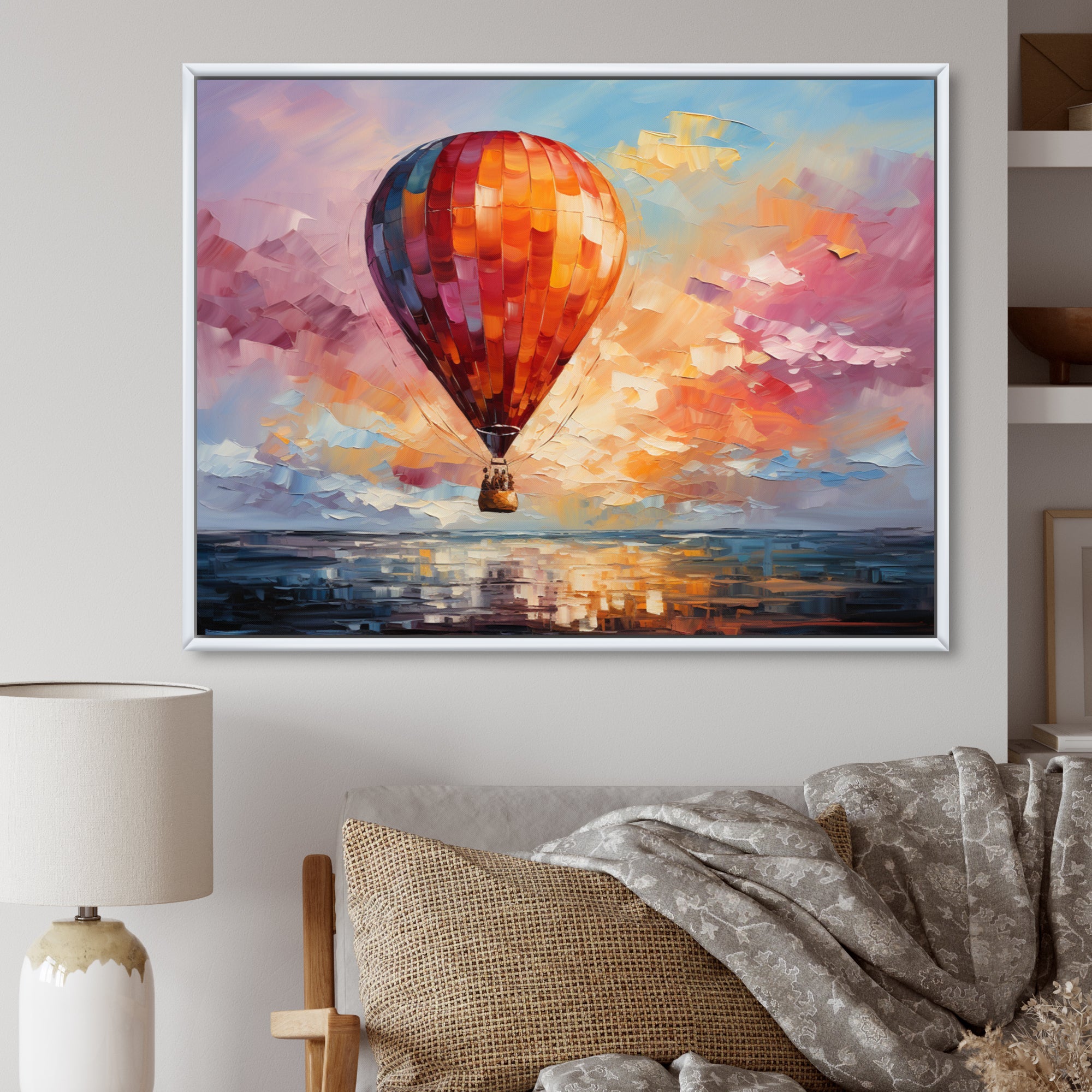 Colorful Air balloon Views I - Hot Air Balloon Canvas Wall Art