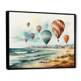 Air balloon Views On The Beach I - Hot Air Balloon Canvas Wall Art