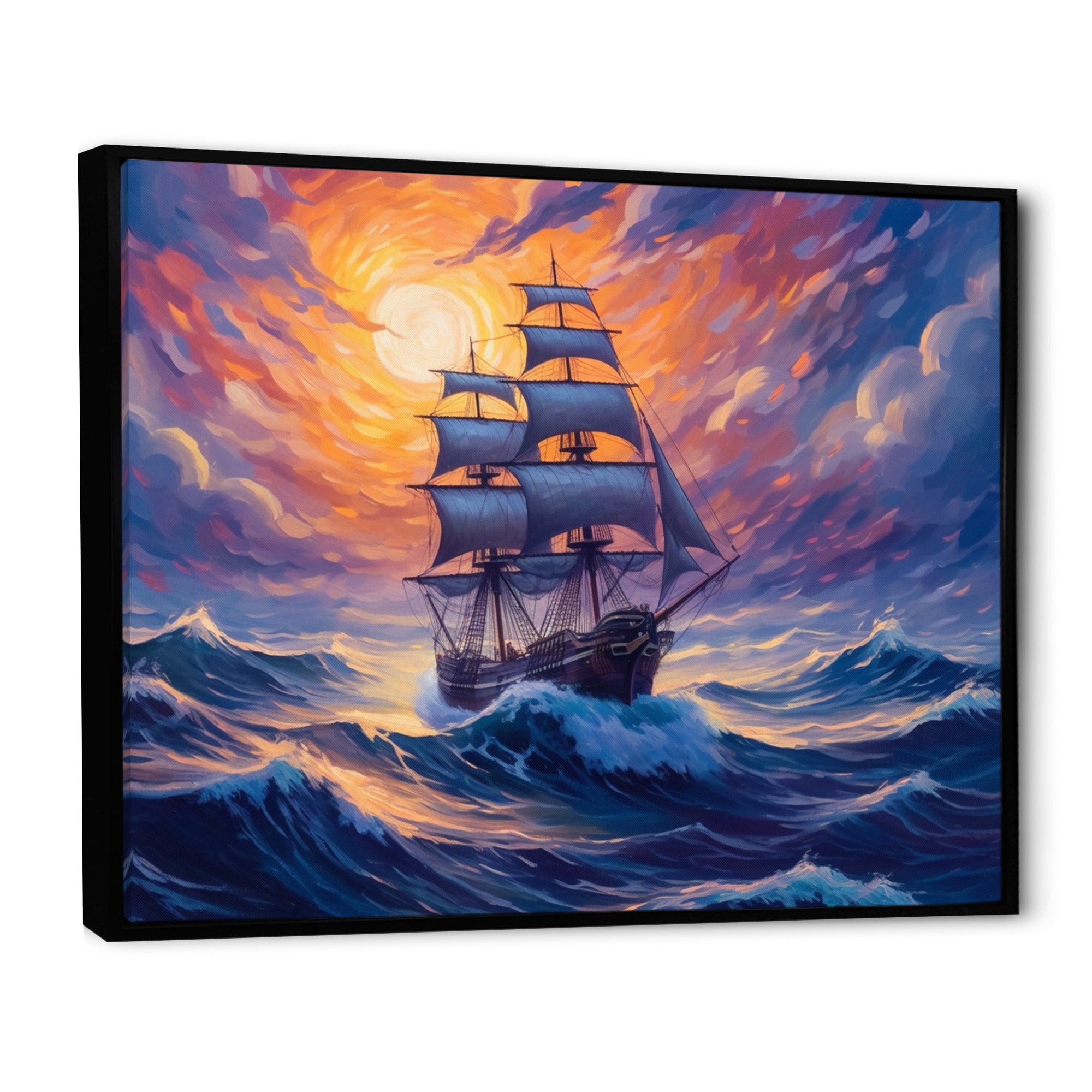 Ship Sailing The High Seas - Boat Canvas Wall Art