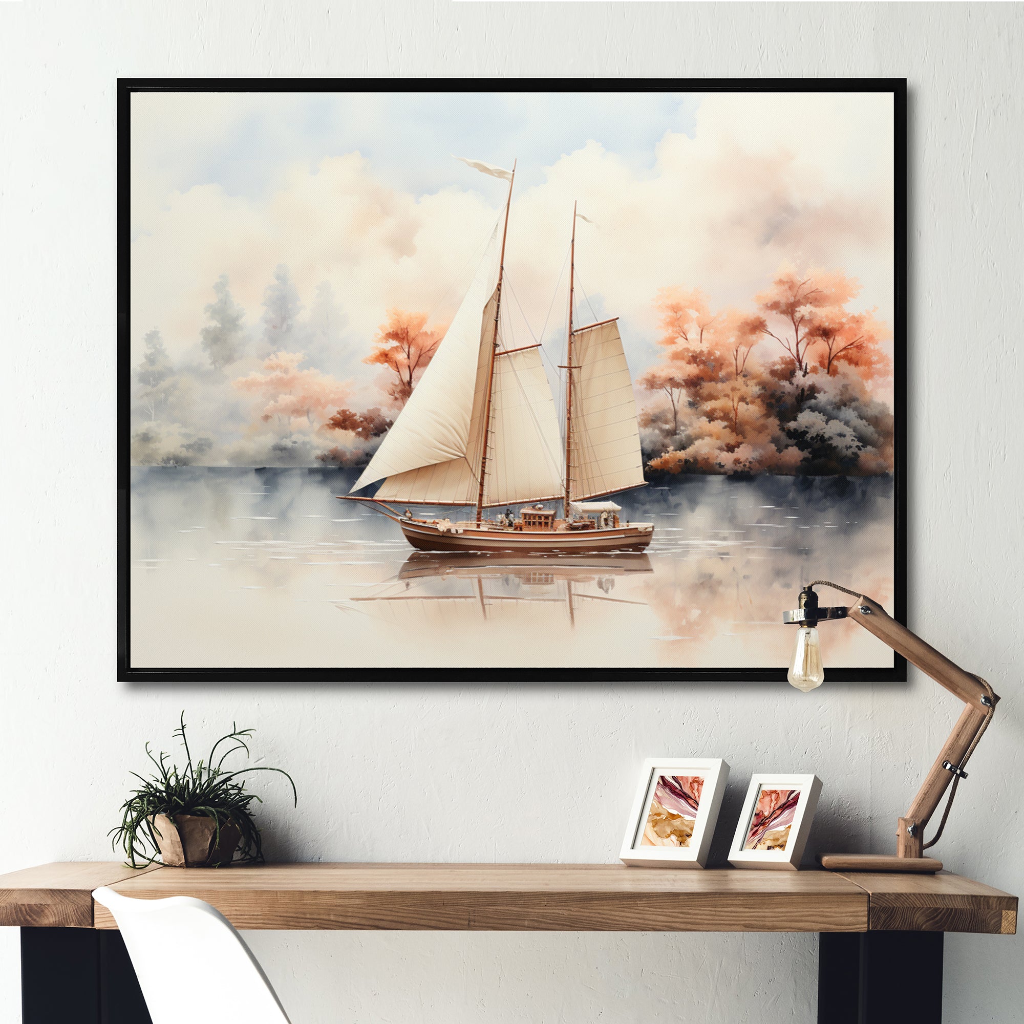 Minimalism Sailing Boat Solitude I - Boat Canvas Wall Art