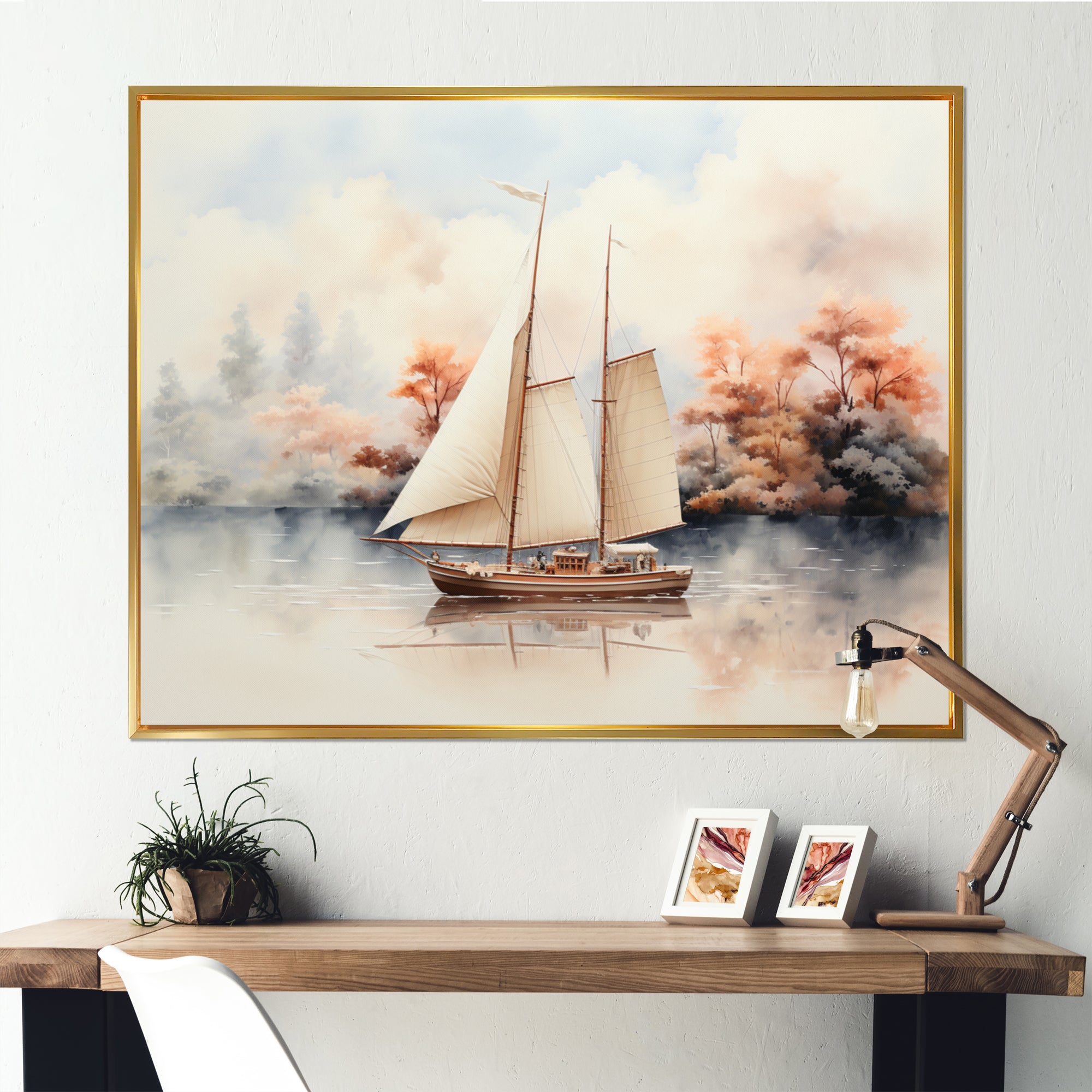 Minimalism Sailing Boat Solitude I - Boat Canvas Wall Art