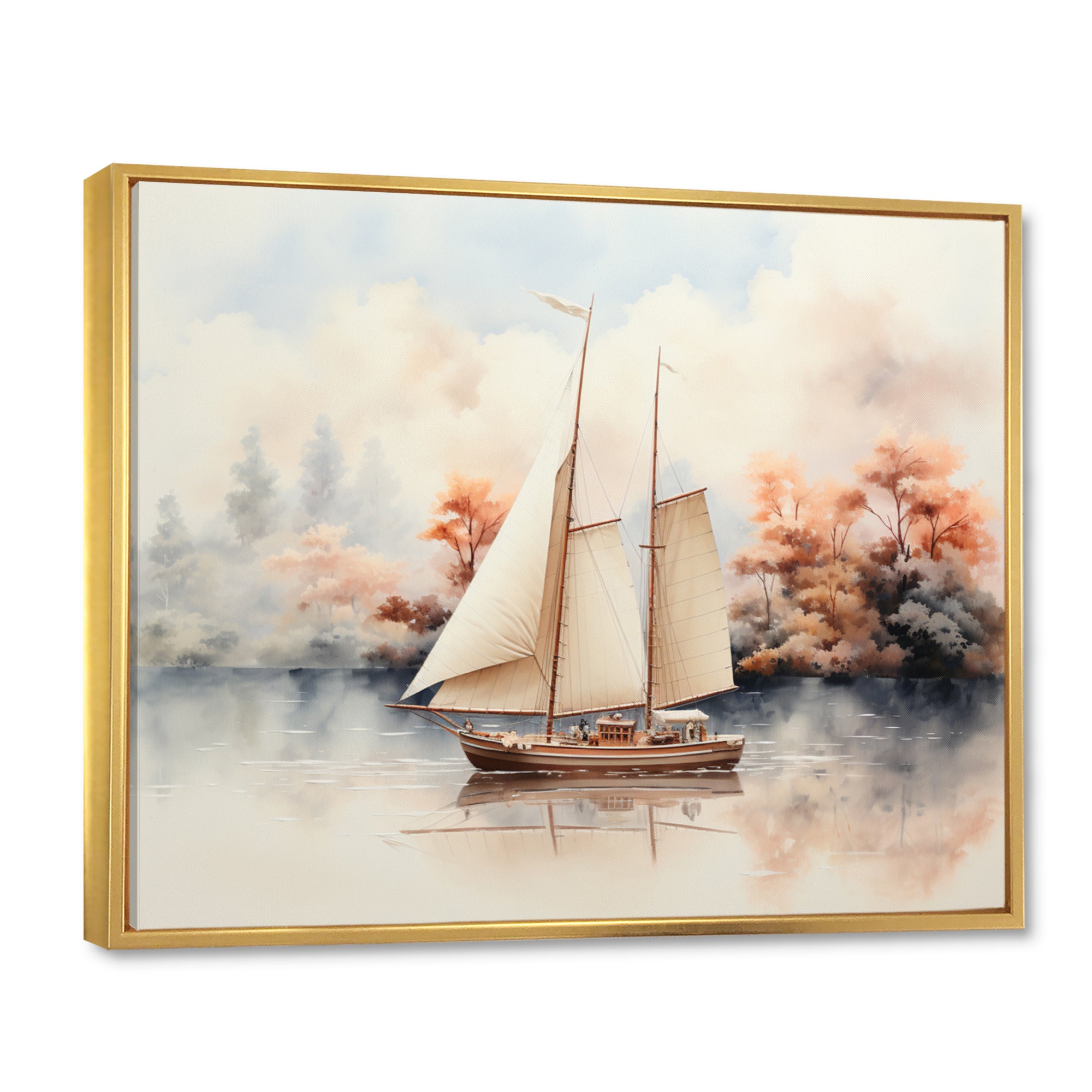 Minimalism Sailing Boat Solitude I - Boat Canvas Wall Art