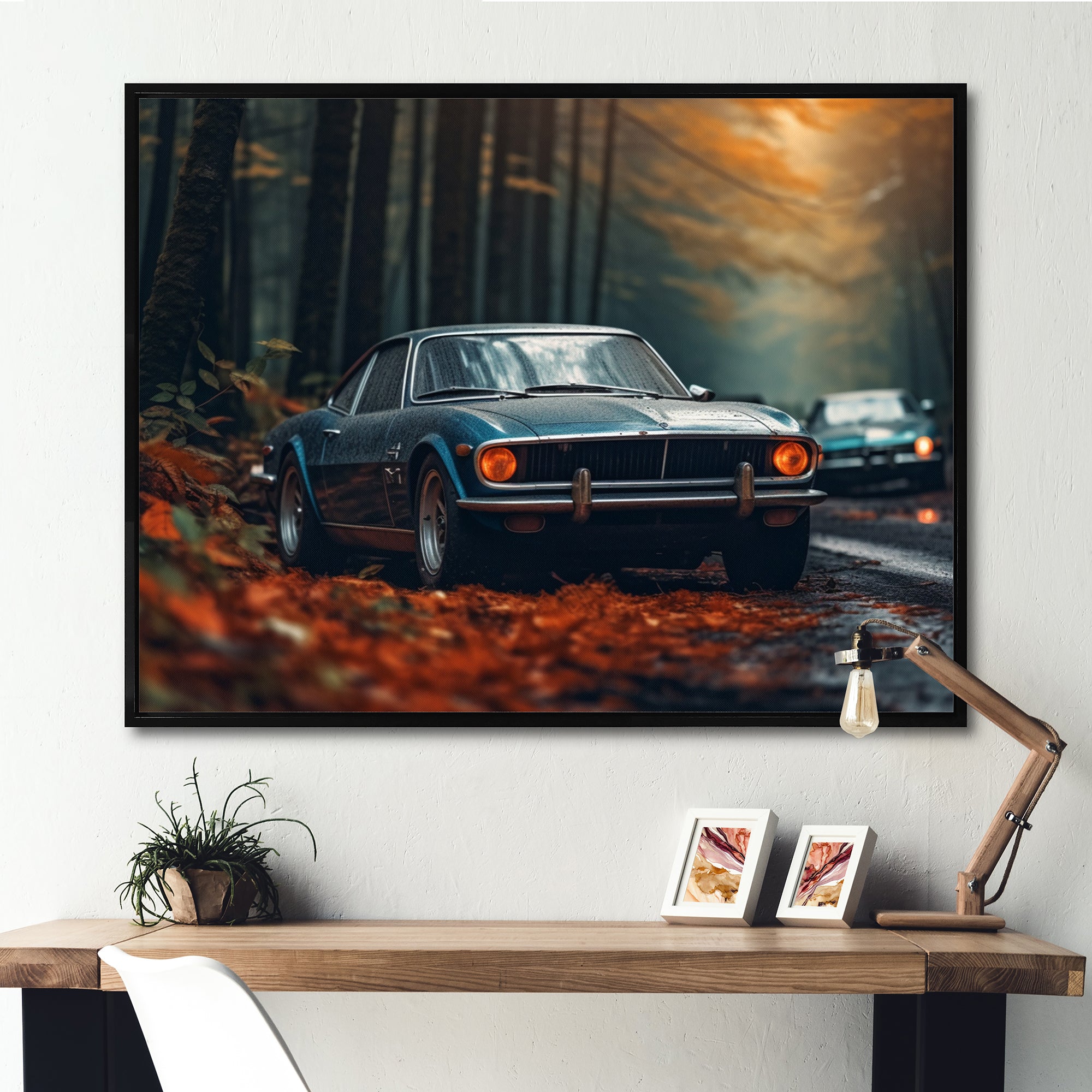 Mustang Forest Drives I - Car Muscle Car Canvas Wall Art