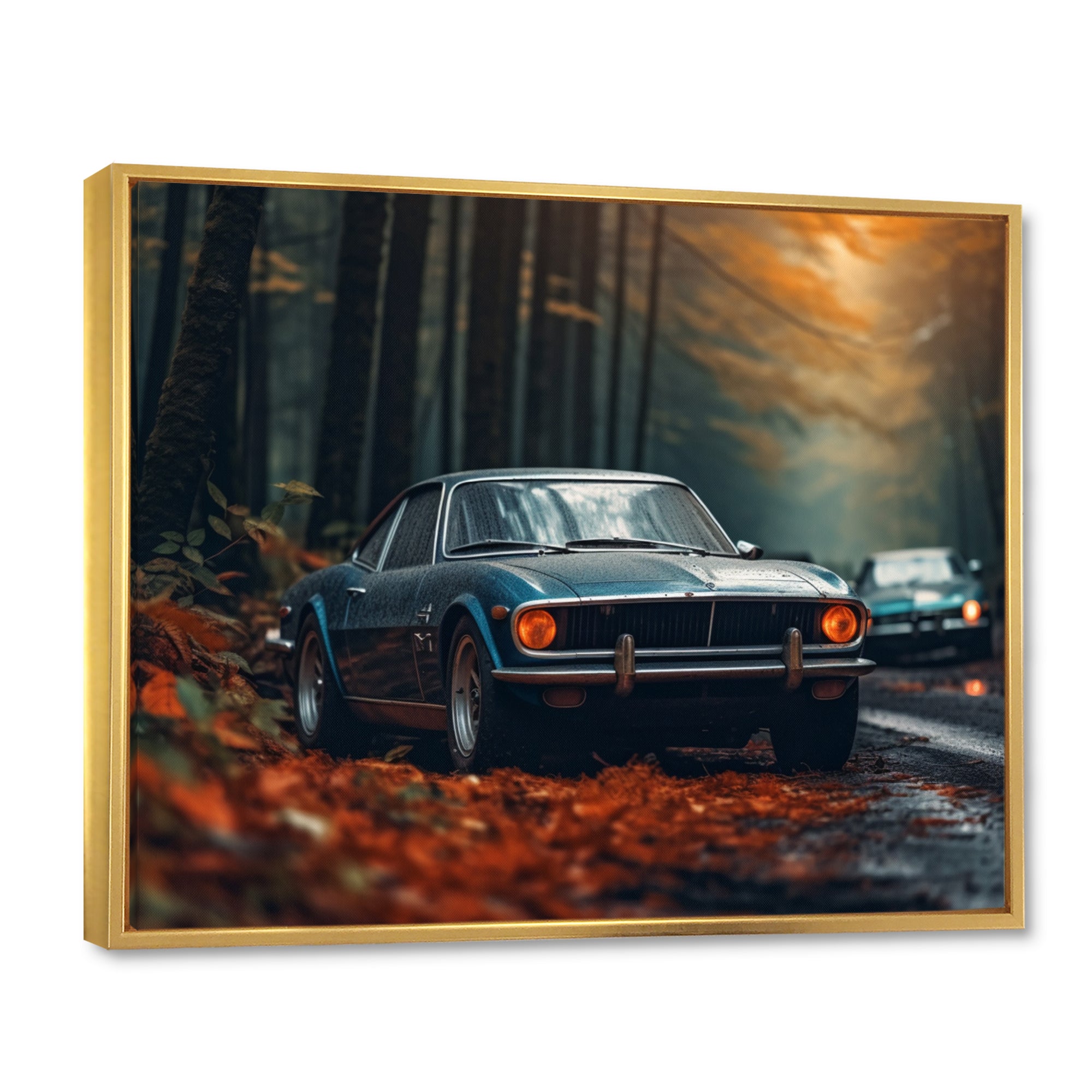 Mustang Forest Drives I - Car Muscle Car Canvas Wall Art