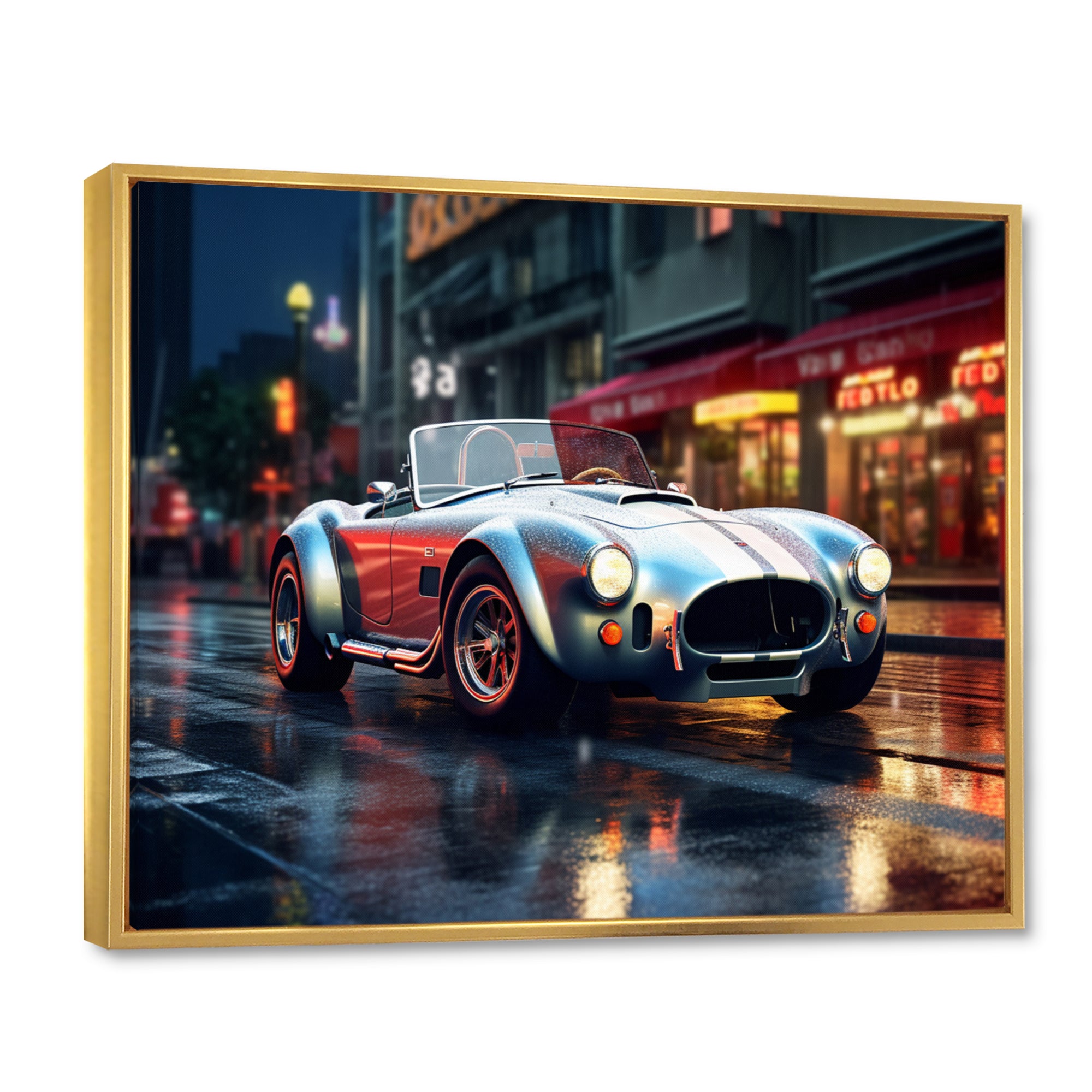 Classics Cobra Car At Night I - Car Old American Canvas Wall Art