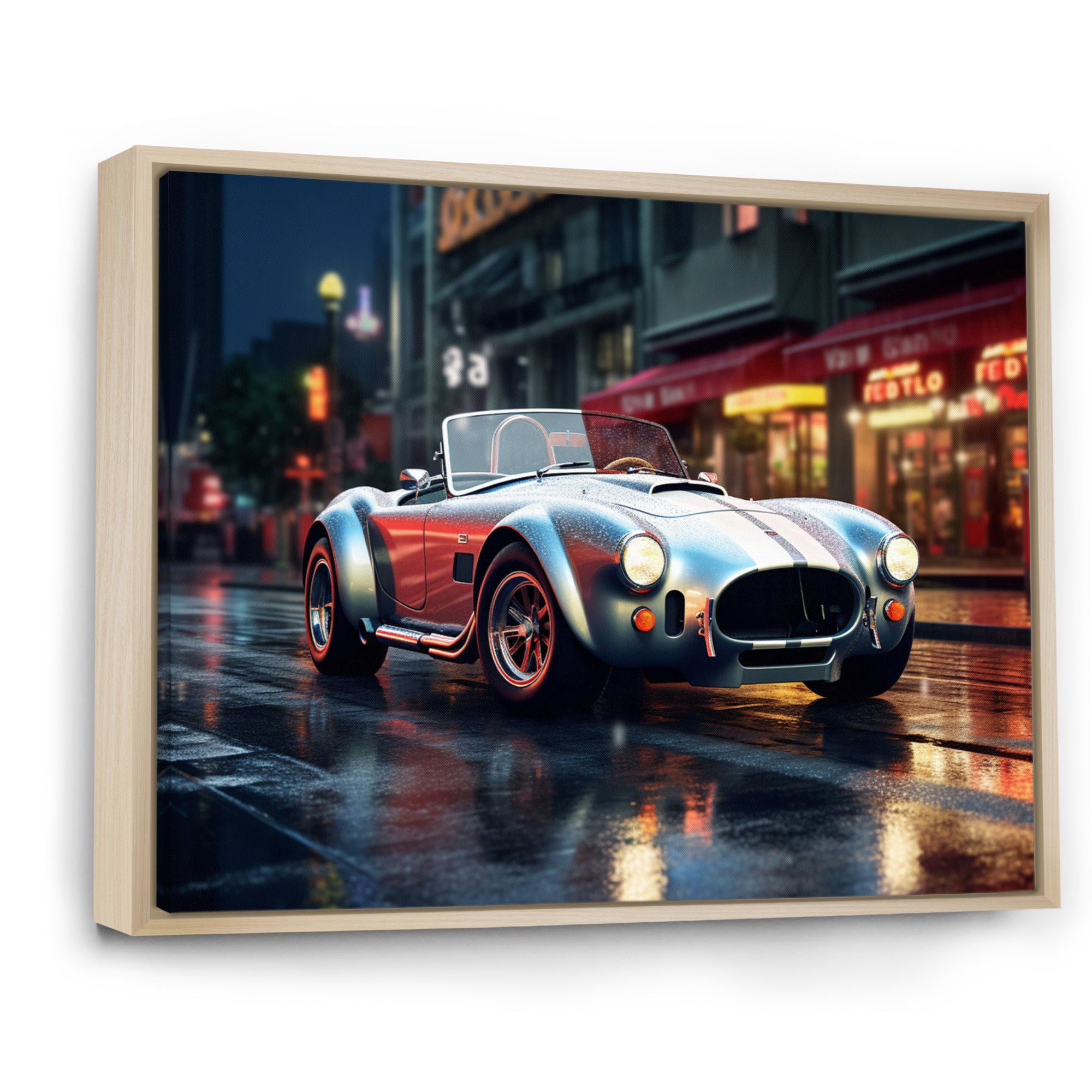 Classics Cobra Car At Night I - Car Old American Canvas Wall Art