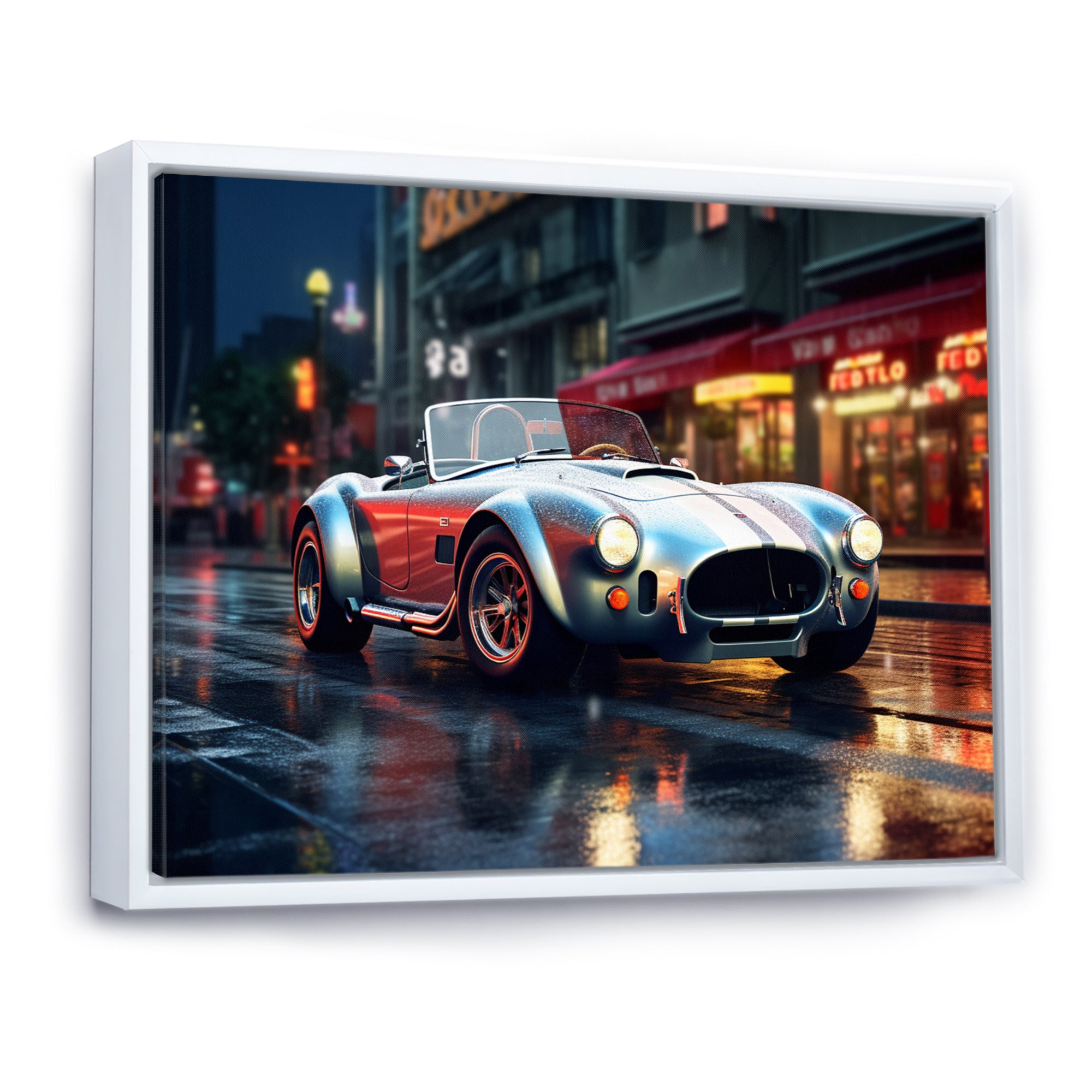Classics Cobra Car At Night I - Car Old American Canvas Wall Art