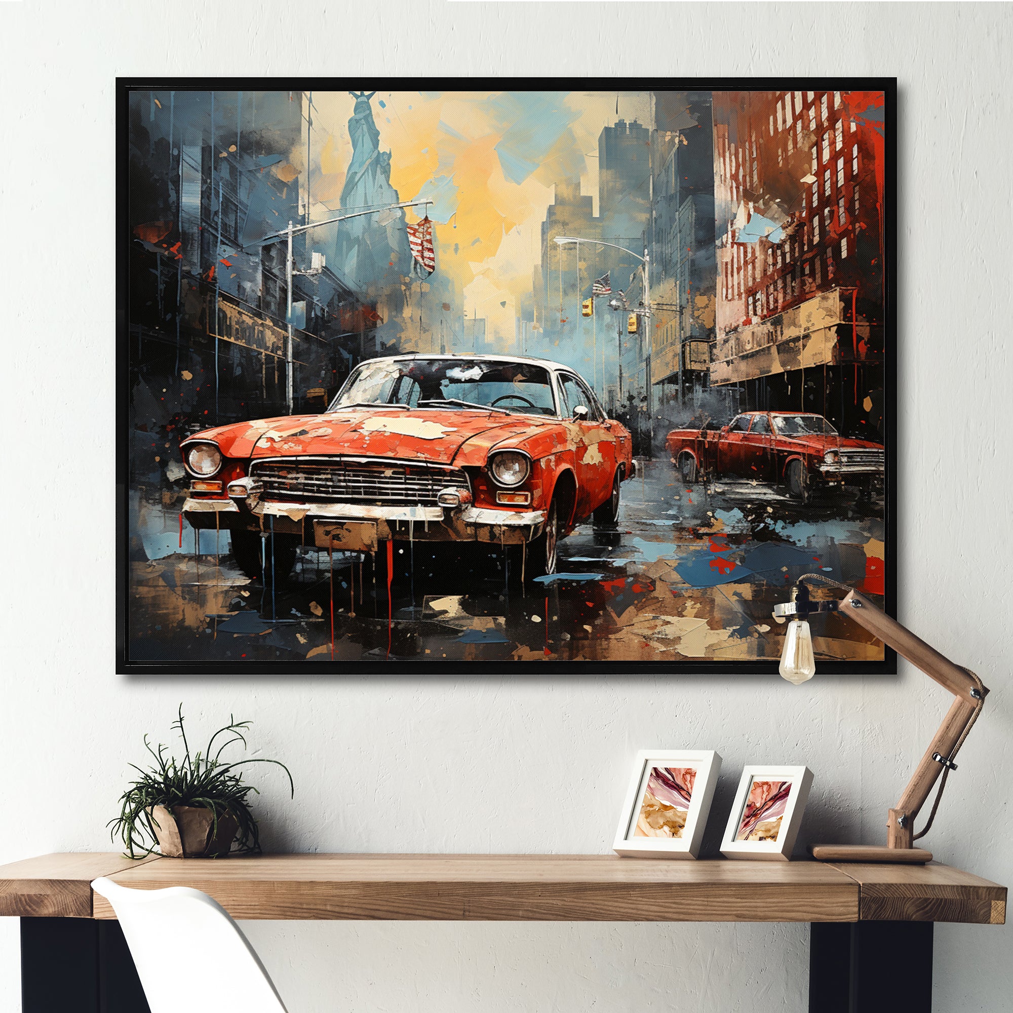 Vintage Car Collage - Cars Retro Canvas Wall Art