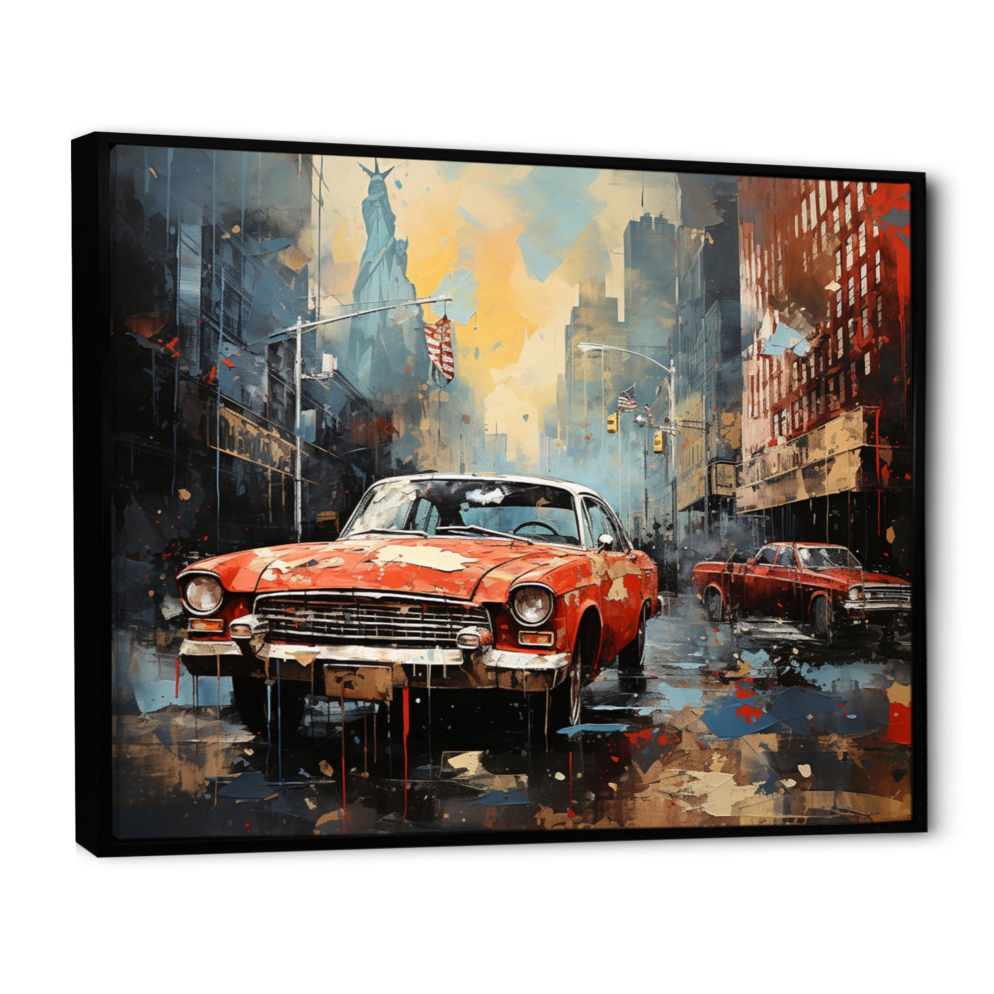 Vintage Car Collage - Cars Retro Canvas Wall Art