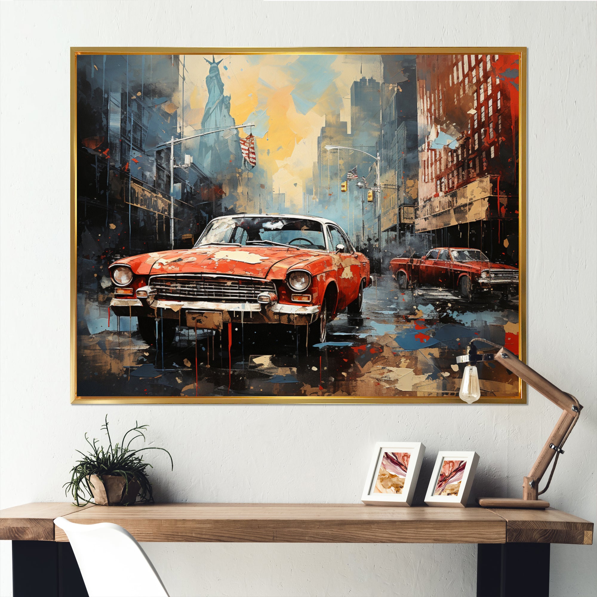 Vintage Car Collage - Cars Retro Canvas Wall Art