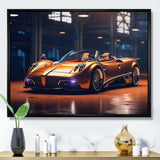Neon Italian Exotic Car - Neon Car Canvas Wall Art