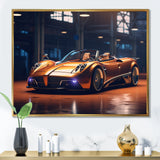 Neon Italian Exotic Car - Neon Car Canvas Wall Art
