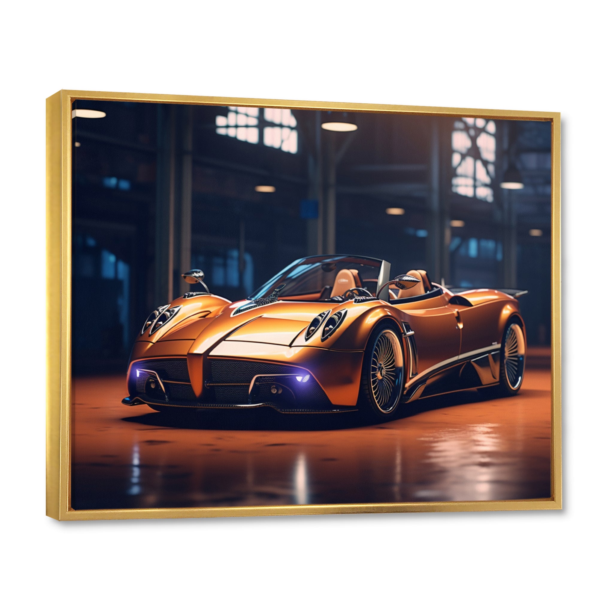 Neon Italian Exotic Car - Neon Car Canvas Wall Art