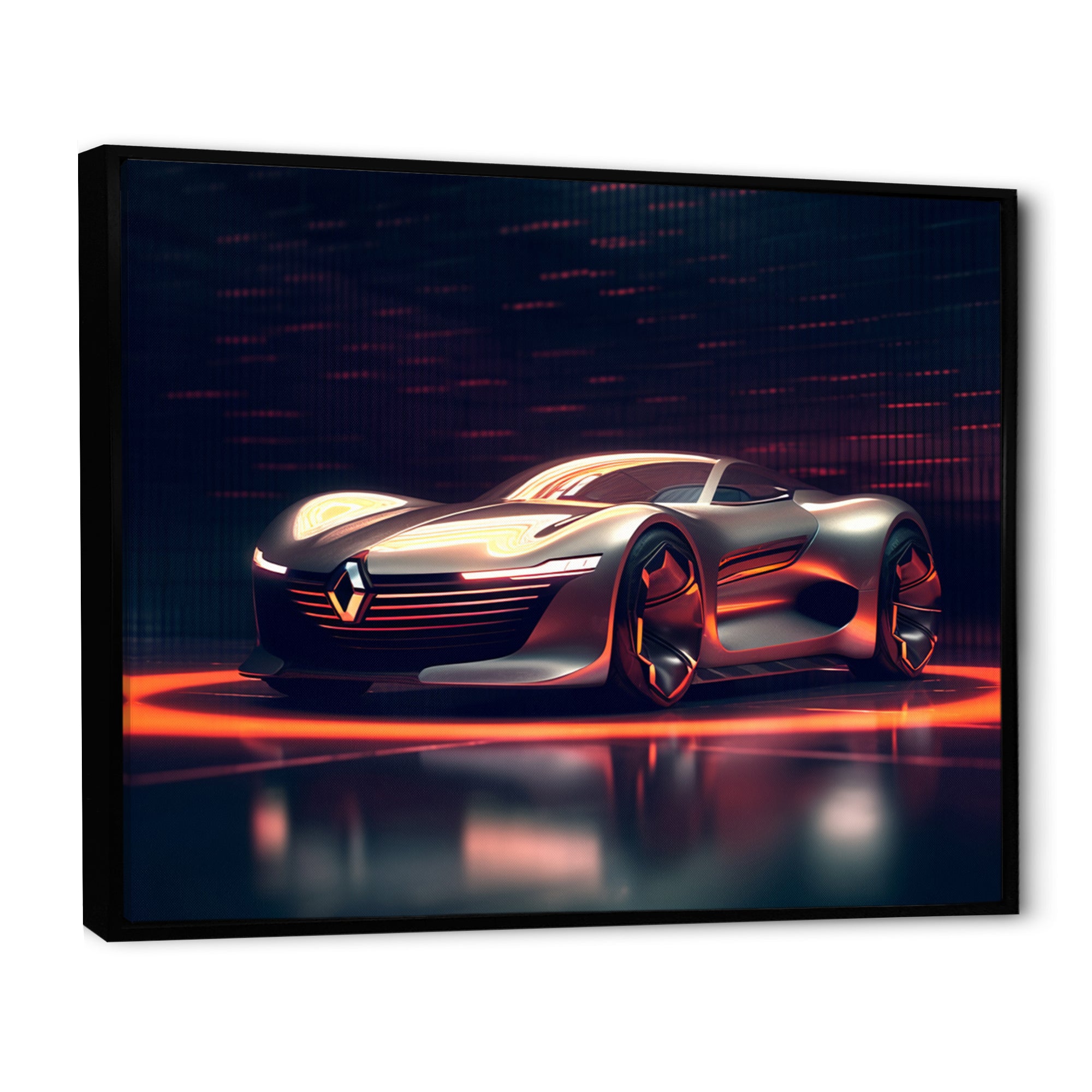 Neon French Exotic Car I - Neon Car Canvas Wall Art