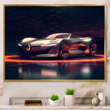 Neon French Exotic Car I - Neon Car Canvas Wall Art