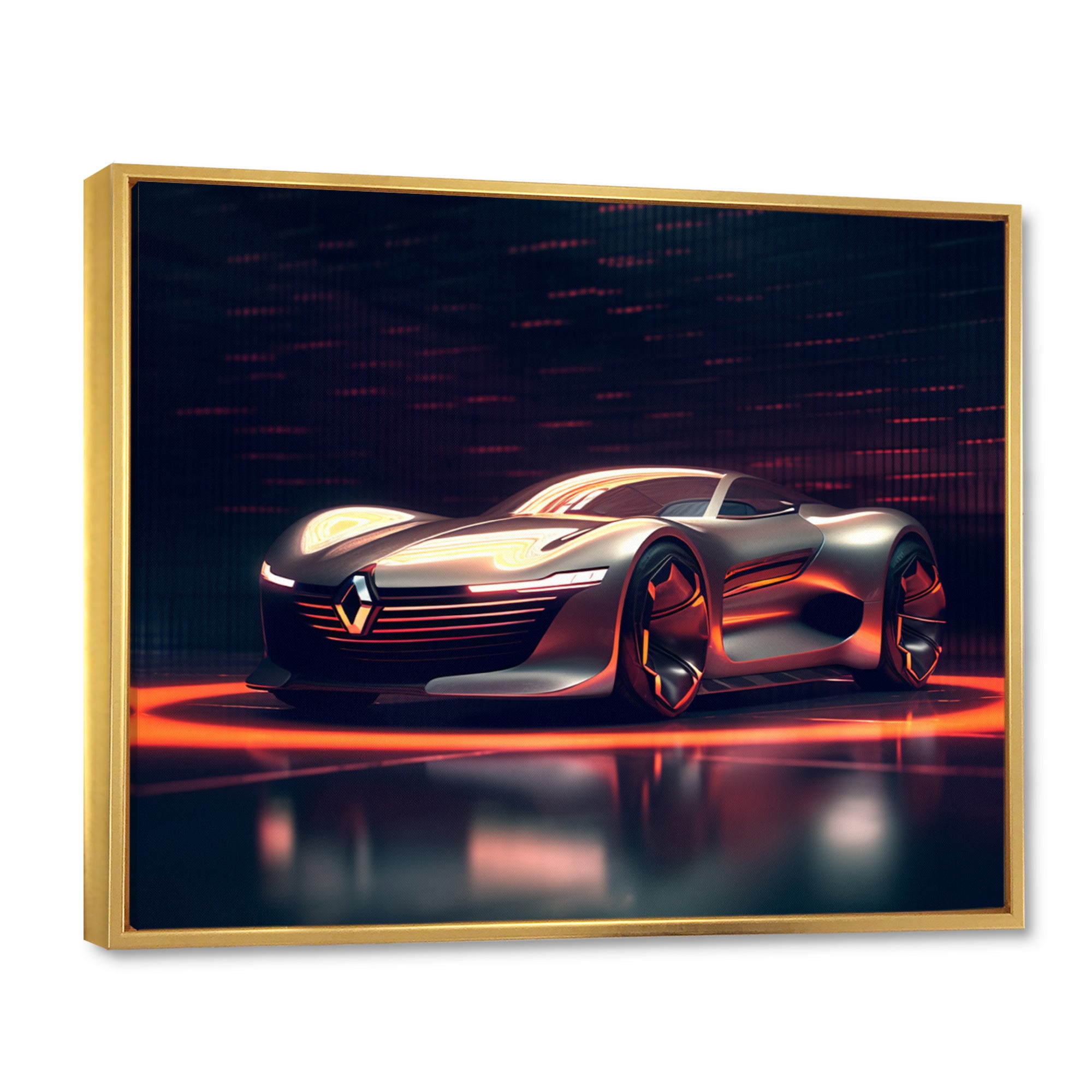 Neon French Exotic Car I - Neon Car Canvas Wall Art