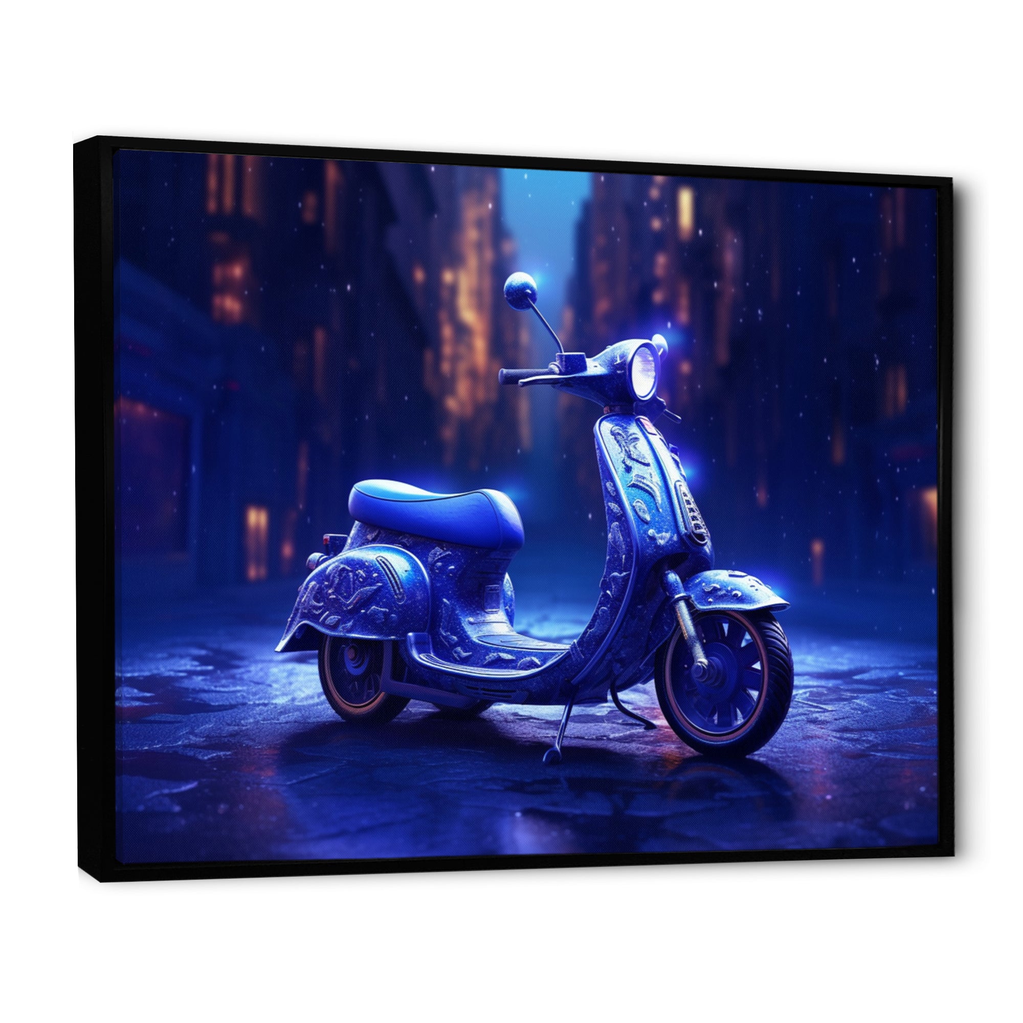 Scooter City Rides I - Scooter Canvas Wall Art