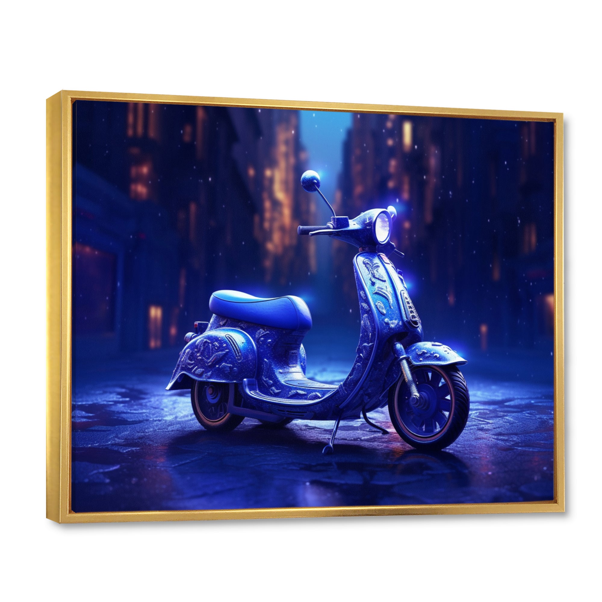 Scooter City Rides I - Scooter Canvas Wall Art