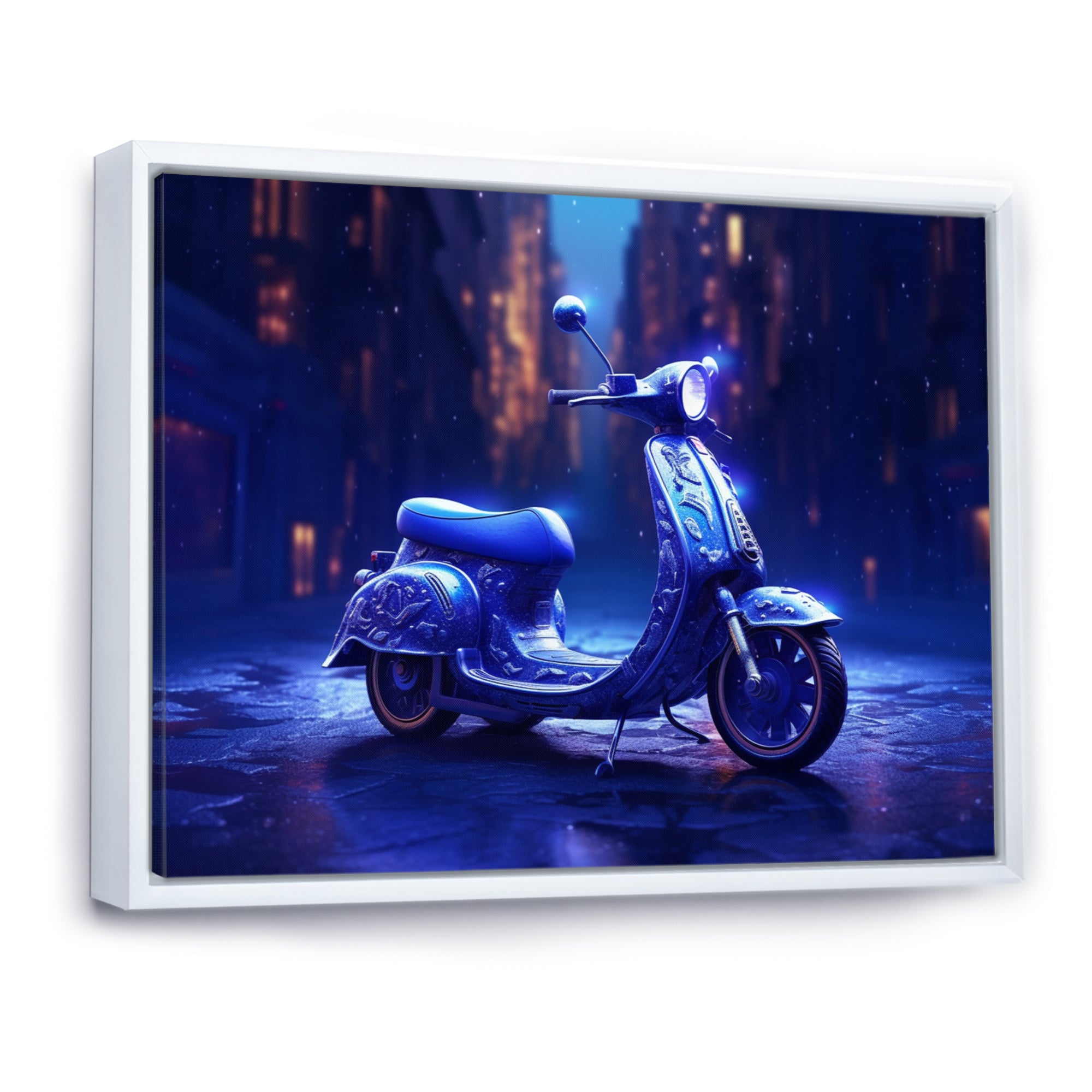 Scooter City Rides I - Scooter Canvas Wall Art