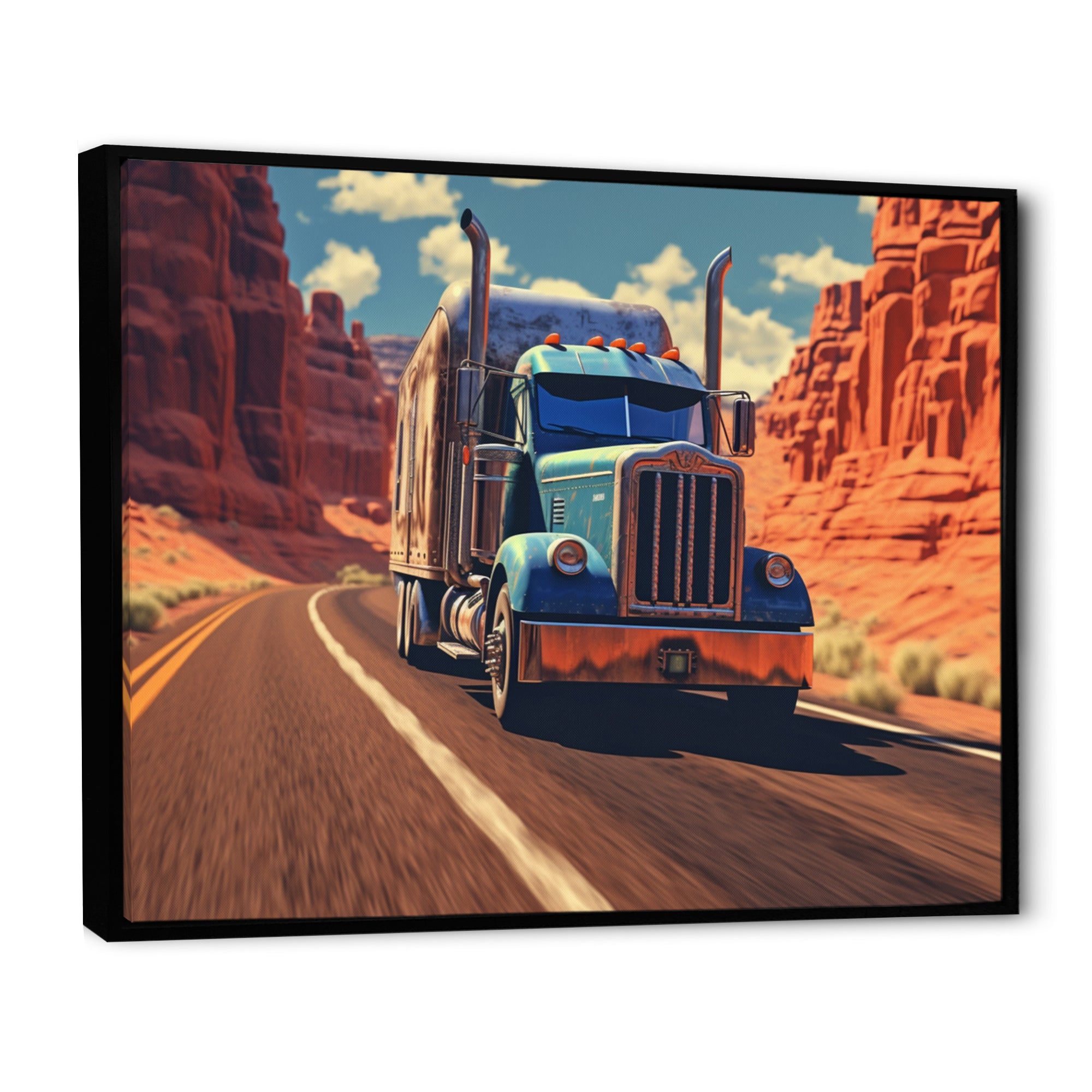 Semi Tractor - Truck Canvas Wall Art