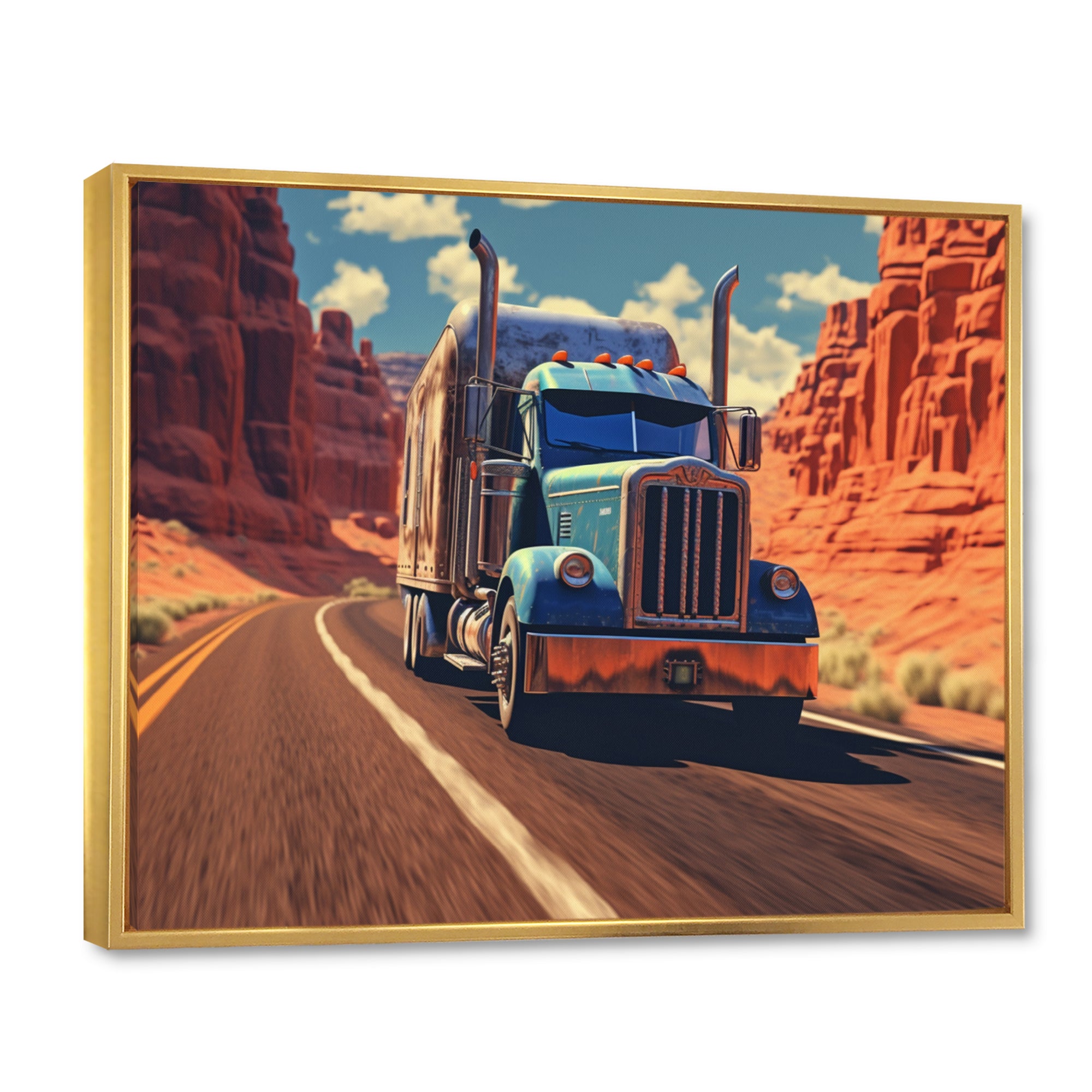 Semi Tractor - Truck Canvas Wall Art
