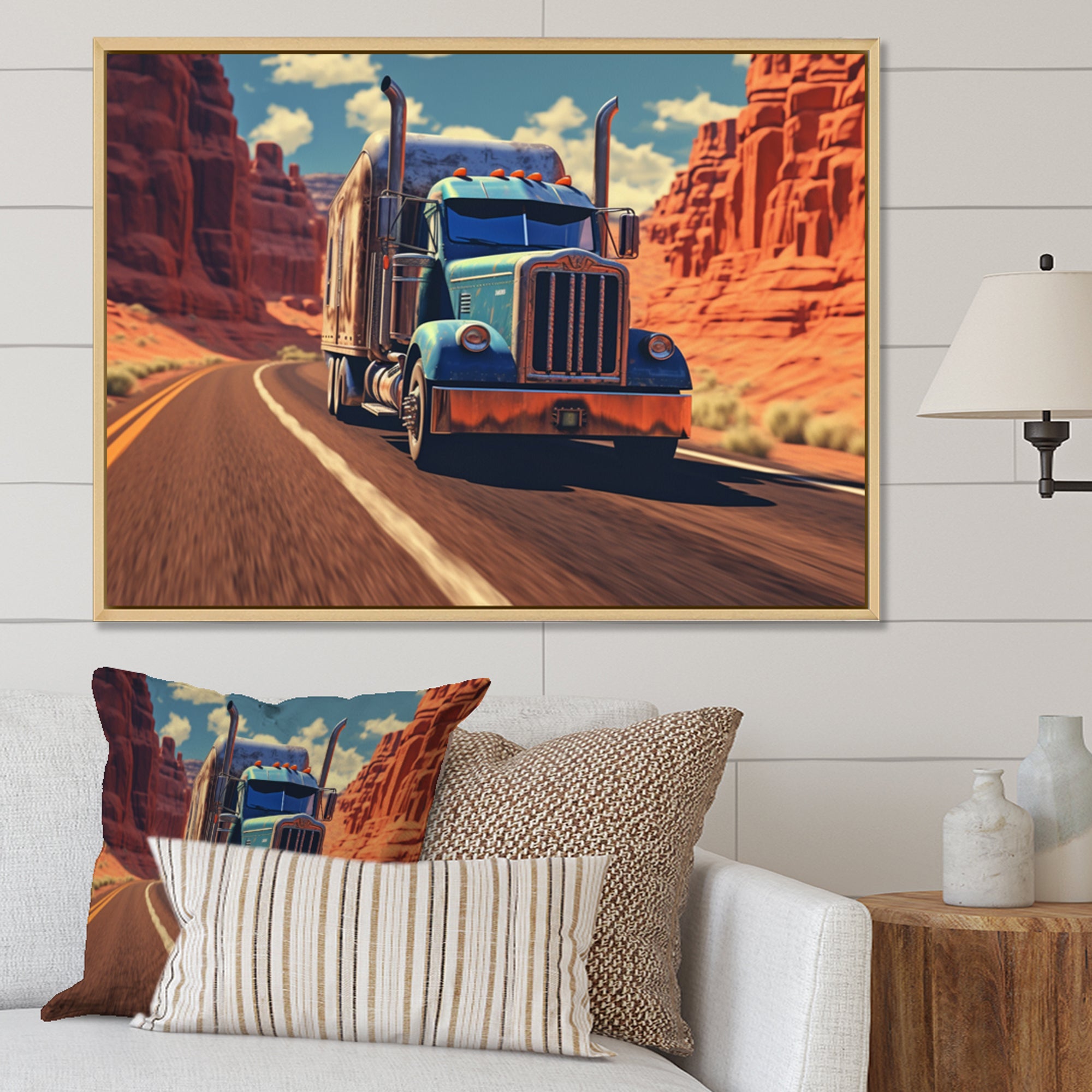 Semi Tractor - Truck Canvas Wall Art