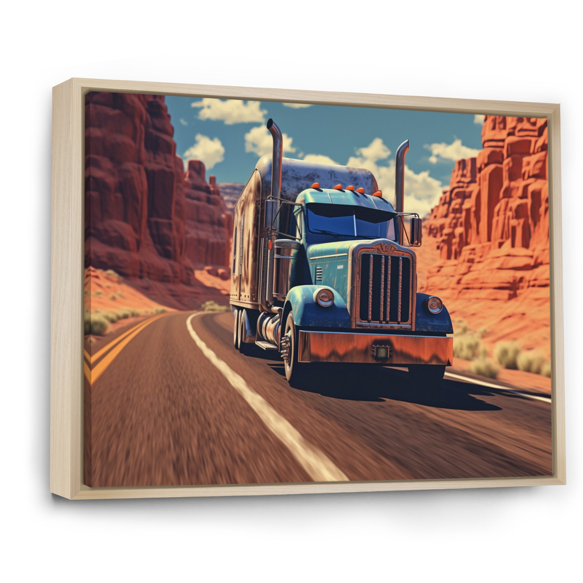 Semi Tractor - Truck Canvas Wall Art