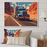 Semi Tractor - Truck Canvas Wall Art