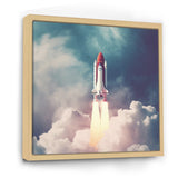Space Ship Taking Off I - Space Shuttle Canvas Wall Art