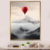 Hot Air Ballon In The Mountains I - Hot Air Balloon Canvas Wall Art