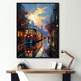 City Trains At Night - Train Canvas Wall Art
