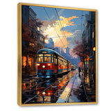 City Trains At Night - Train Canvas Wall Art