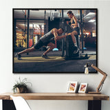 Couple Training - Aerobic & Bodybuilding Canvas Wall Art