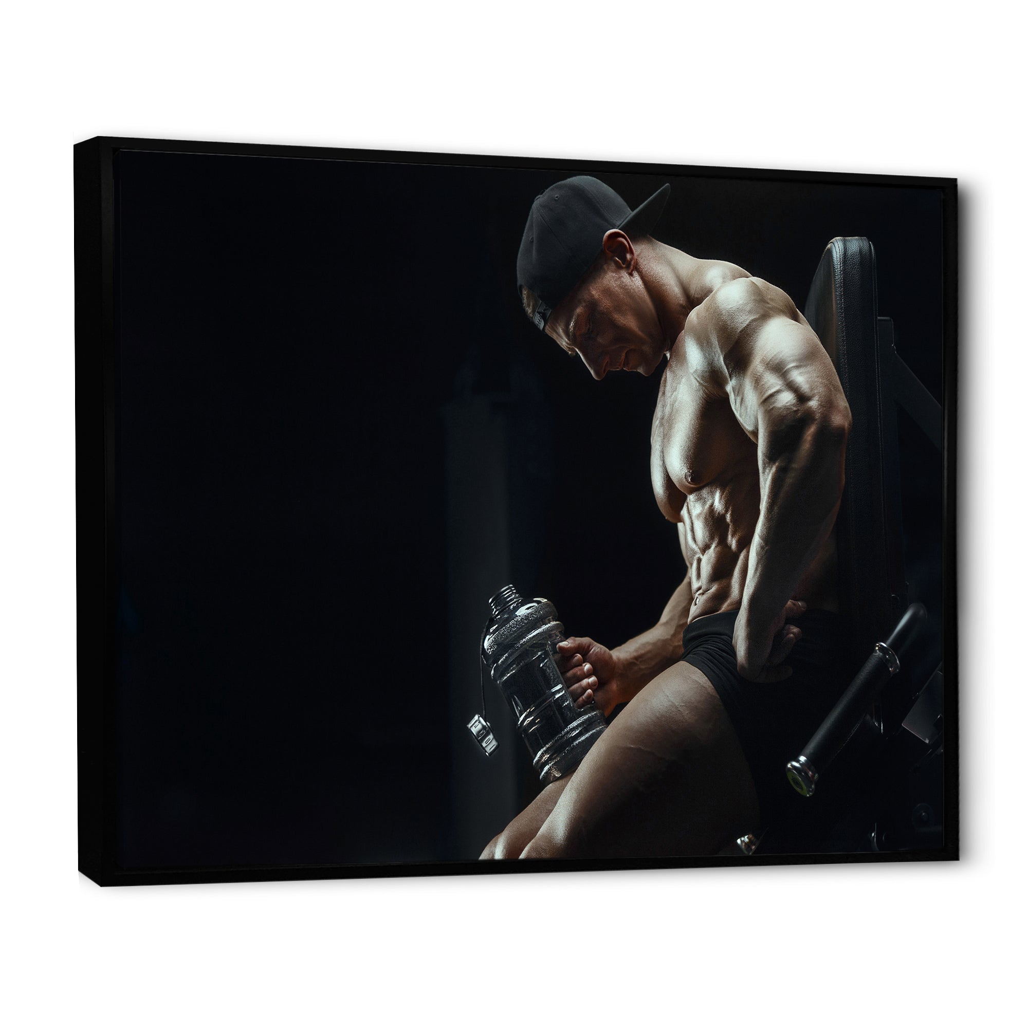 Bodybuilder Fitness Workout - Aerobic & Bodybuilding Canvas Wall Art