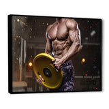 Pumping Up Muscles Dumbbells - Aerobic & Bodybuilding Canvas Wall Art