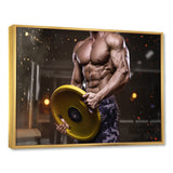Pumping Up Muscles Dumbbells - Aerobic & Bodybuilding Canvas Wall Art