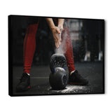 Athlete Bodybuilding Cloud Of Dust - Aerobic & Bodybuilding Canvas Wall Art
