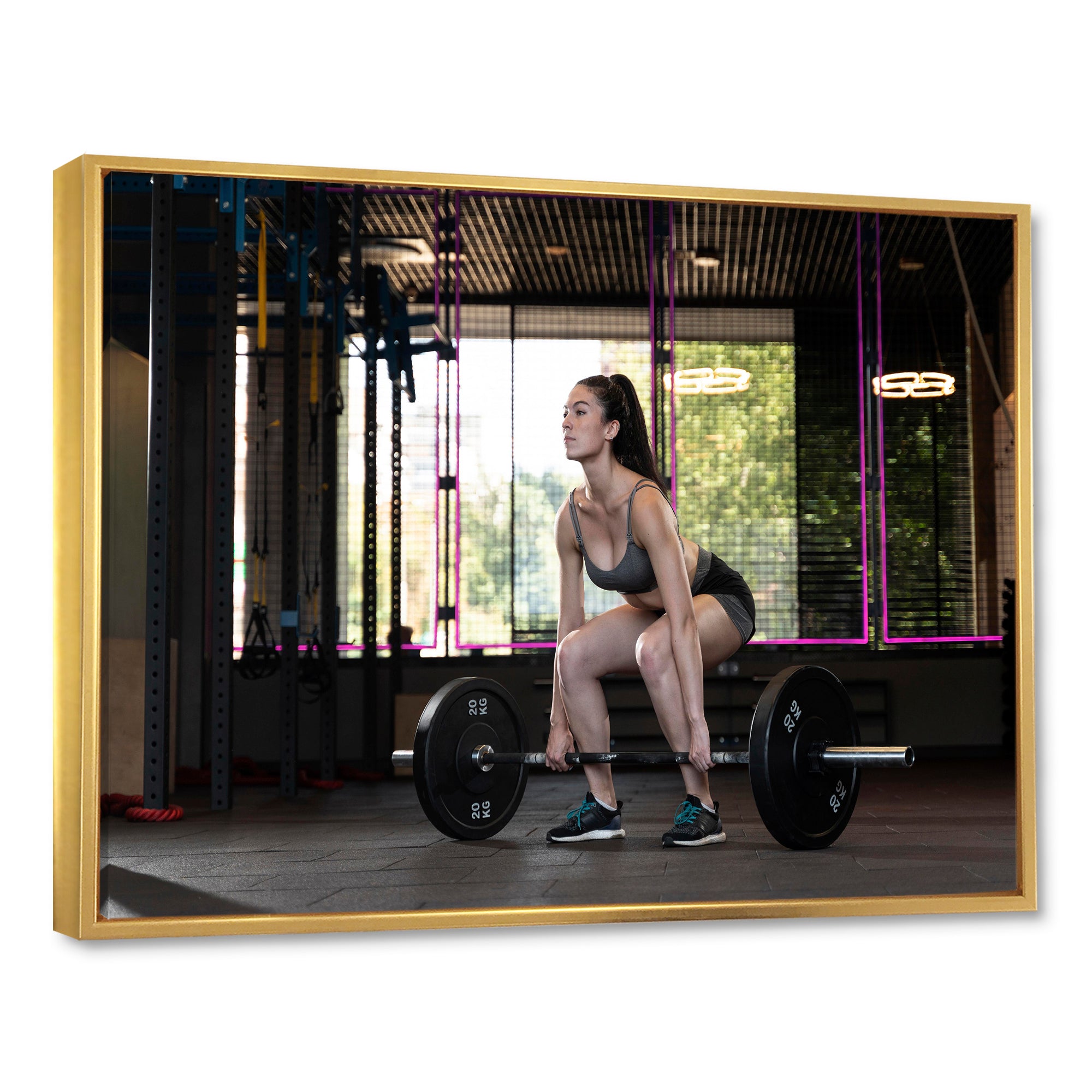 Woman Bodybuilding Workout - Aerobic & Bodybuilding Canvas Wall Art