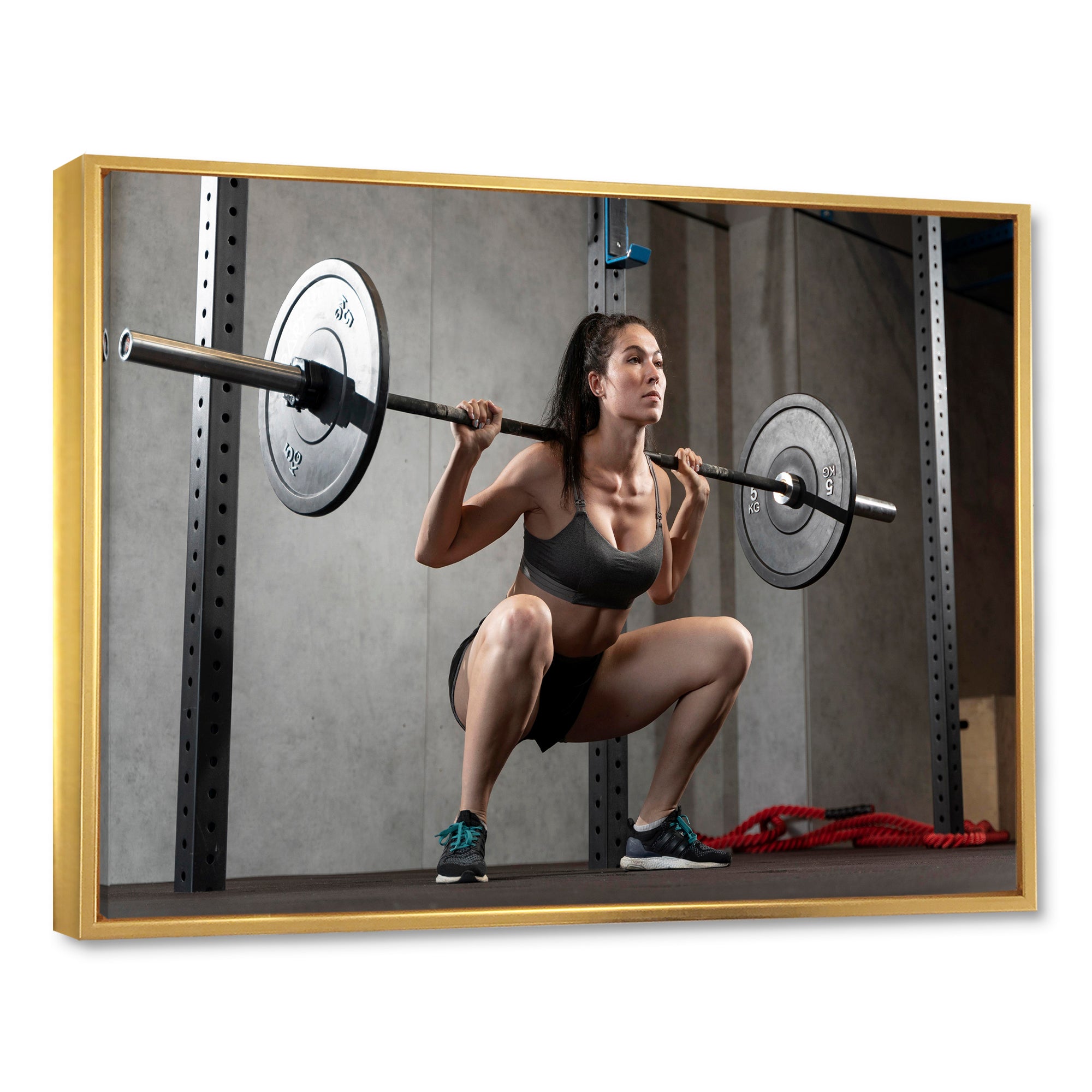 Woman Bodybuilding Workout I - Aerobic & Bodybuilding Canvas Wall Art